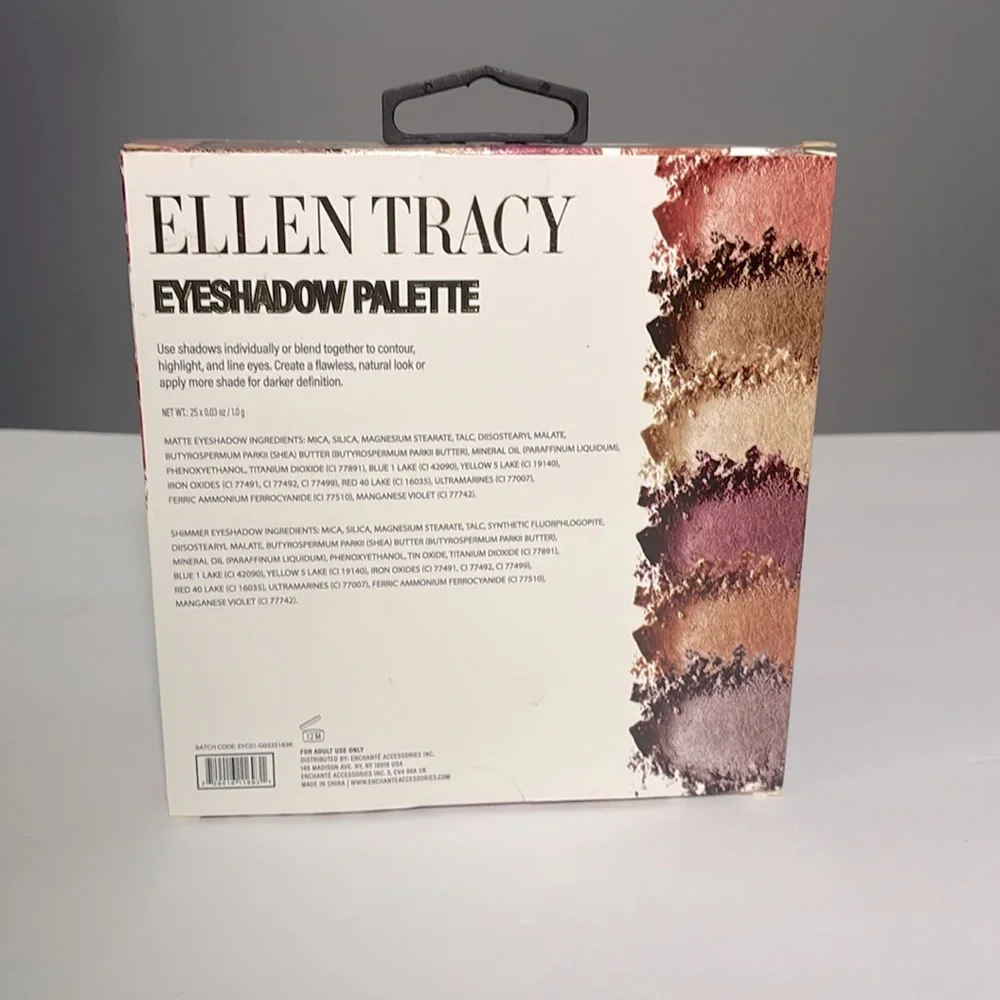 ✨🌿Ellen Tracy Professional Eyeshadow Palette – 25 Bold Shades